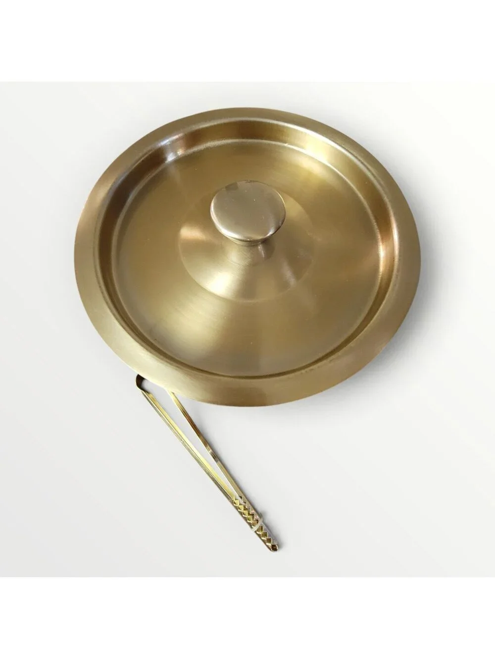 Project 62 Stainless Steel Gold Ice Bucket with Lid and Tongs- Party Barware